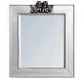 LebensWohnArt Wandspiegel Spiegel ANGELO mit Engel-Ornament silber-antik 48x40cm