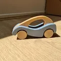 Rennauto blau Holz 18 cm
