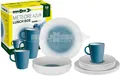Brunner Geschirrset Meteore Azur 16-Tlg. Weiß/Blau
