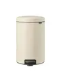 Brabantia - NewIcon Treteimer 20L - Medium Abfalleimer für Küche oder Schlafzimmer - Sanft Schließender Deckel - Leichte Pedalbedienung - Entnehmbarer Inneneimer - Soft Beige - 29 x 38 x 47 cm