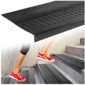 ANRO Stufenmatte Stufenschutz aus Gummi Treppenschutz Treppenmatte, Eckig, mit Coins/ Noppen Größe 30x90cm - rutschischer & anpassbar schwarz 30 cm x 90 cm