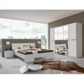 Mid.you Schlafzimmer Wimex Anna, Weiß, Holz, Glas, Holzwerkstoff, 3 Fächer, 180x200 cm, BQ - Bündnis für Qualität, Made in Germany, DIN EN ISO 9001, Schlafzimmer, Schlafzimmer Komplett