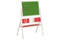 roba® Standtafel drehbar, Schreibtafel, Maltafel magnetisch, Uhr & ABC