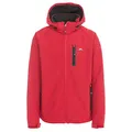 Trespass Accelerator II, Red, M, Wasserdichte Softshelljacke mit abnehmbarer Kapuze für Herren, Medium, Rot