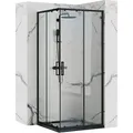 Rea Duschkabine Punto 80X80 Black + Duschtasse Savoy Black - Schwarz