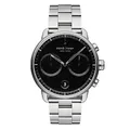 Nordgreen Skandinavische Design Herren Uhr Analog Quarz Silber | Schwarzes Ziffernblatt | Silbernes, auswechselbares 3-Link Armband | Modell: Pioneer