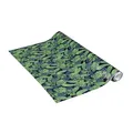 Klebefolie Wilderness Motiv, Blätter-Muster, Dekofolie, Möbelfolie, Tapeten, selbstklebende Folie, PVC, ohne Phthalate, grün-schwarz, 45 cm x 2 m, Stärke 95µ (0,095 mm), Venilia 54781