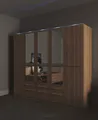 priess Kleiderschrank Schrank Garderobe Wäscheschrank Barcelona in 5 Breiten viel Stauraum, geräumige Schubkästen, mit Spiegel, MADE IN GERMANY