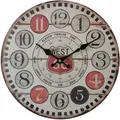 Mobili Rebecca - Rebecca Mobili Retro Hängeuhr Runde Wanduhren Mdf Metall Braun Rot