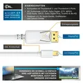 CSL Mini DisplayPort zu DisplayPort Audio- & Video-Kabel, FullHD MiniDP Monitor Kabel, Verbindungskabel - 2m
