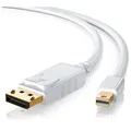 CSL Audio- & Video-Kabel, Mini DisplayPort, DisplayPort (200 cm), Full HD MiniDP Monitor Kabel / Verbindungskabel - 2m weiß