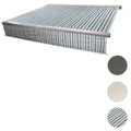 Elektrische Vollkassetten-Markise T124, 5x3m ausfahrbarer Volant ~ Polyester Grau/Weiß