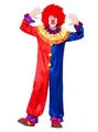 Boland Clown-Kostüm Clown Kostüm Faschingskostüm Herrenkostüm Karneval, Satinglänzender Overall für Karnevalclowns