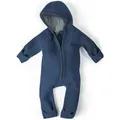 Ehrenkind Overall Walkoverall Baby aus Merino Schurwolle mit Reißverschluss (Jeansblau, Gr. 62/68) Wollwalk Overall Baby 62/68 blau 62/68