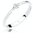 Elli DIAMONDS Verlobungsring Solitär Verlobung Diamant 0.03 ct. 925 Silber weiß 54 mm