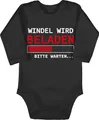 Baby Body langarm Mädchen Junge - Sprüche - Windel wird beladen - 6/12 Monate - Schwarz - babybody neugeborene babygeschenke spruch geladen strampler lustige babykleidung babygeschenk spruche