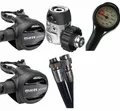 Mares Prestige 15x schwarz + Octopus Prestige schwarz + Fini + Inflatorschlauch