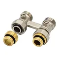 Hahnblock Durchgang Gerade 3/4" AG x 1/2" Eurokonus Heizkörper Anschluss