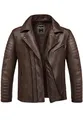 Amaci&Sons Herren Echtleder Jacke Biker Zipper Lederjacke 9107 Dunkelbraun S