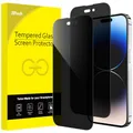 JETech Sichtschutz Full Screen für iPhone 14 Pro Max 6,7 Zoll, Anti-Spy Panzer Schutz Glas Folie Schutzfolie, Kante zu Kante Displayschutz Hat Keinen Einfluss auf die Hülle, 2 Stück