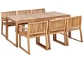 Gartenmöbel Set 6-Sitzer zertifiziertes Holz hellbraun 7-teilig Sassari II