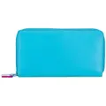 MyWalit Medium Tri-fold Geldbörse I Leder 14 cm - Hellblau
