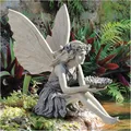 Gartendeko Ornament Sitzen Magische Fee, Sitzende Elfen Gartenfiguren, Tudor und Turek Statue, Harz Handwerk Landschaftsbau Hof Dekoration Garten Statue Elf Statue Figur Fee Fairy