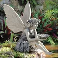 Gartenfigur, Feenstatue, Kunstharz, Metallic Finish, Außenbereich, Tischdeko