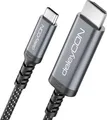 deleyCON 0,5m USB-C auf HDMI Kabel Kurz 4K UHD 60Hz (Aluminium, Geflochten) für HDMI Monitor/TV/Beamer, Thunderbolt 3/4, für iPhone 17,16,15, MacBook, iPad Pro/Air, Galaxy S25 S24, Notebook