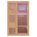 Dewello® Finnische Sauna Minto 120x120 Kabine aus Hemlock Tannenholz mit 3,5KW HARVIA Ofen 1-2 Personen inkl. Sauna Zubehör
