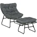 Outsunny Relaxsessel, Grau, Kunststoff, 76x70x69 cm, Gartenmöbel, Gartenstühle, Gartenstühle