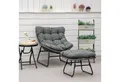 Outsunny Sitzgruppe Rattanstuhl mit Kissen, (Gartensessel, 2-tlg., Rattan Relaxsessel), Stahl Polyester Grau 69 x 76 x 70 cm