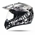 ATO-Helme GS War Weiß Crosshelm mit Visier für Quad ATV Enduro Motorradhelm ECE 2205 Größe: L 59-60cm