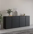 OTTO home Sideboard Metric,Breite 195 cm, grifflose Kommode 4 Türen/2 Schubkästen, Schubladenschrank mit viel Stauraum, Einlegeböden verstellbar
