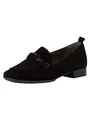 Tamaris Comfort Damen Loafer ohne Absatz aus Leder Business Slippers Comfort Fit, Schwarz (Black), 39 EU