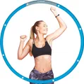 Fitleap Hula Hoop Fitness und Massage, Hula Hoop Reifen für Erwachsene und Kinder, 8 Segmente Abnehmbarer Hula Hoop Reifen, Blau