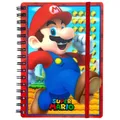 Super Mario A5 Spiral-Notizbuch mit Lentikular-Einband und sicherem Verschluss -