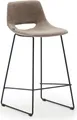 2-er Set Hocker Zahara 47 x 89 x 41 cm Braun Stahl Schwarz Sitzgelegenheit Neu