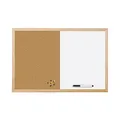 Bi-Office Jahresplaner 2025, 60x40cm, Kombination aus Kork und Magnettafel, trocken abwischbar, Kieferrahmen