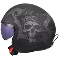 LS2 OF599 Spitfire II Willy Black Grey Jet Motorradhelm Gr. XL - Schwarz Grau