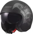 LS2 Motorrad Helm  OF599 Spitfire II Willy Jethelm schwarz -matt. Größe XL
