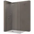 doporro Walk-in-Dusche Duschkabine Duschwand 8-10mm ESG NANO Profil verstellbar H:200cm B02K, Einscheibensicherheitsglas 50 cm x 200 cm