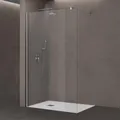 doporro Luxus Duschwand für Dusche Duschabtrennung 50x200cm Walk-In Dusche 10mm ESG-Sicherheitsglas Klarglas inkl. Nanobeschichtung Bremen02K