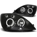 LED Angel Eyes Scheinwerfer passend für Ford Fiesta MK6 02-05 schwarz