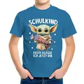 MoonWorks Kinder Jungen T-Shirt Einschulung Baby Schulkind Erste Klasse ich jetzt Bin Spruch lustig Schulanfang Ozean-blau 129-140 (9-10 Jahre)
