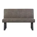 DUBI Möbel Sitzbank Joyce 140 cm mit Federkernpolsterung – Moderne Esszimmerbank Taupe – Gepolsterte Küchenbank mit 15 cm Polsterung & Metallbeinen Schwarz