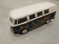VW Bus T1 Hippie Flowe Power Oldtimer grün Modelauto ca.13,5cm 1:32 Rückzugmotor