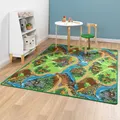 Steffensmeier Kinderteppich Buddy Rechteckig | Kinderzimmer und Spielteppich | Dino, Größe: 100x200 cm
