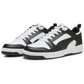 PUMA REBOUND V6 LOW Sneaker niedrig geschnitten, mit Schnürverschluss, aus getrommeltem Leder weiß 42,5 EU