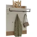 Voleo Garderobenpaneel, Eiche, Kaschmir, Holzwerkstoff, 90x113x29 cm, Made in Germany, Hutablage, Kleiderstange, Garderobe, Garderobenpaneele, Garderobenpaneele